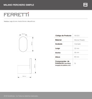 Perchero Simple Milano Plus